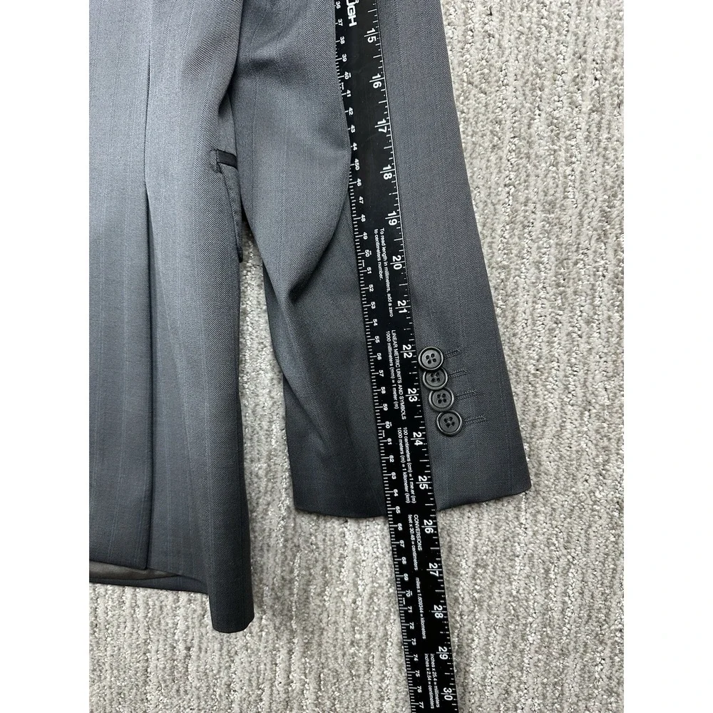 G. Manzoni Mens Gray Blazer Jacket Reda Super 110 2-Button striped Wool 40R